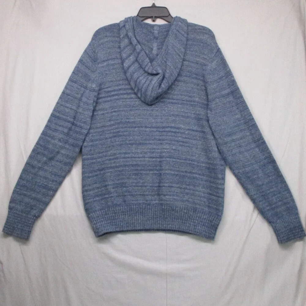 Banana Republic Full Zip Hoodie Sweater‎ Heather Dark Blue Men Size | L